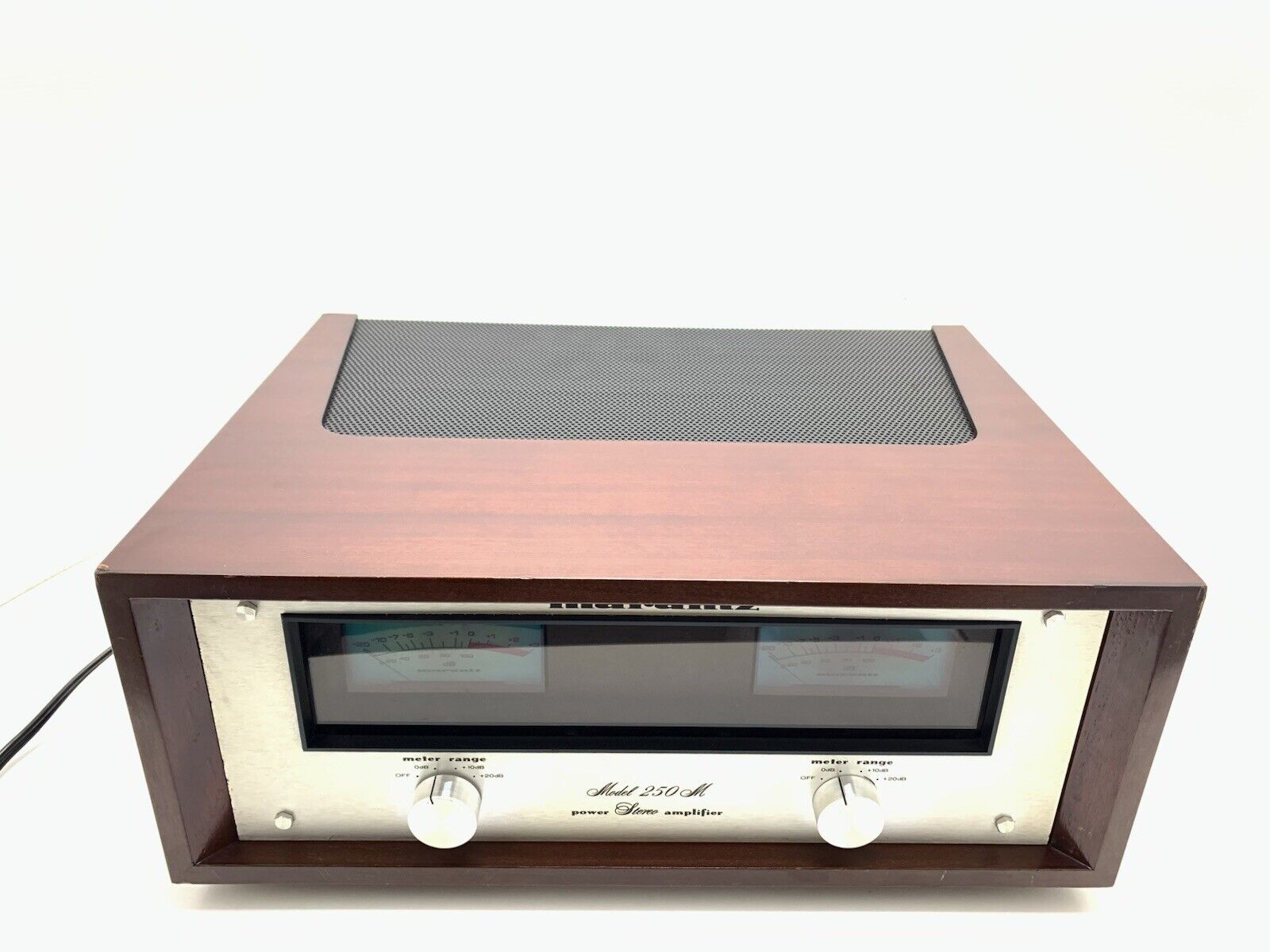 MARANTZ 250M Stereo Power Amplifier Wood Box 250WRMS Vintage 1976 WORK Good Look