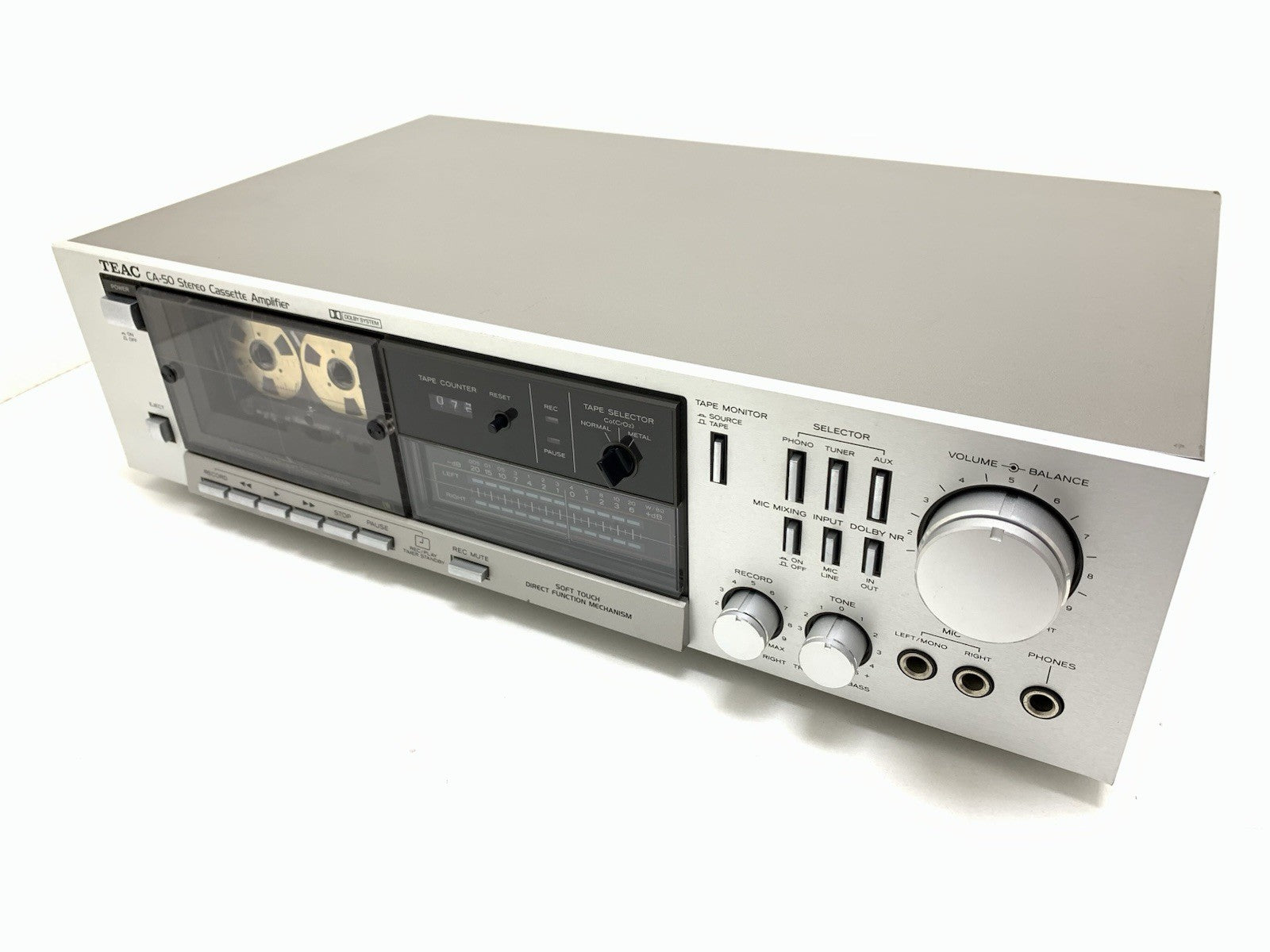 TEAC CA 50 Stereo System Cassette Deck Amplifier  Vintage 1980 WORK Good Look
