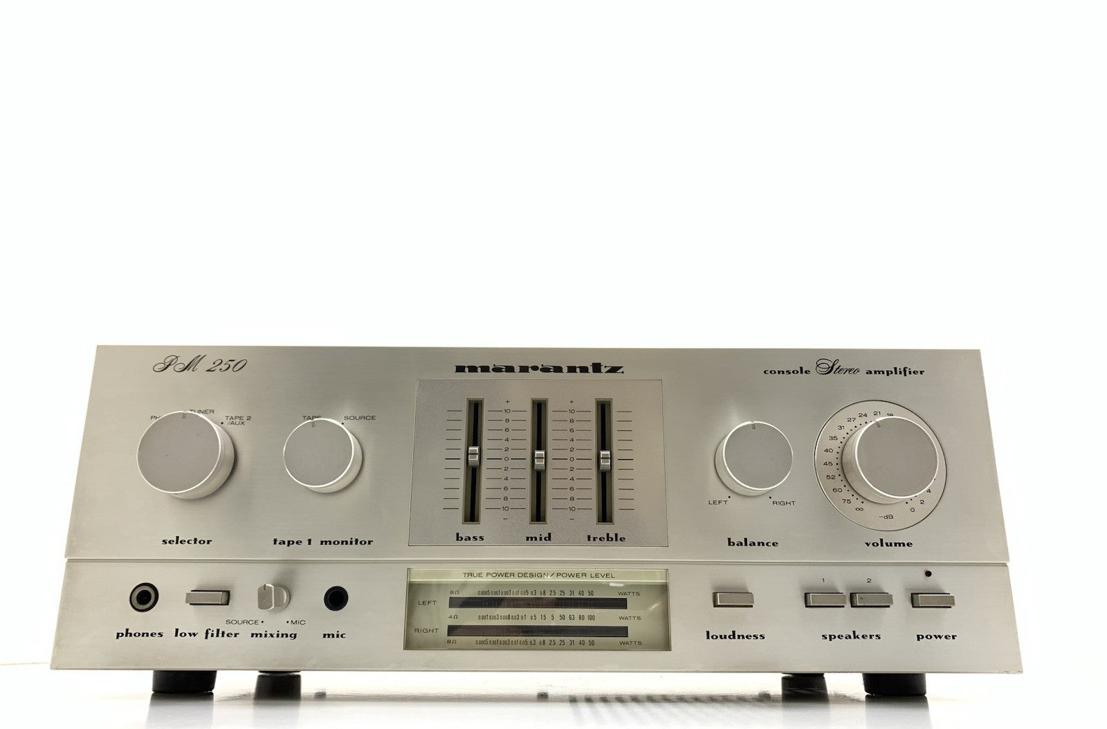 Marantz PM 250 Console Stereo Amplifier 25+25 W RMS Vintage 1979 Work Good Look