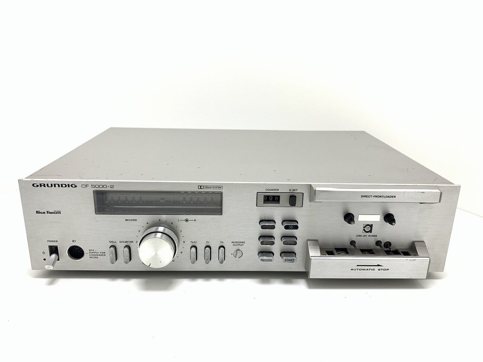 GRUNDIG CF 5000-2 Stereo Cassette Tape Deck 2 Head Vintage 1980 WORK Good Look