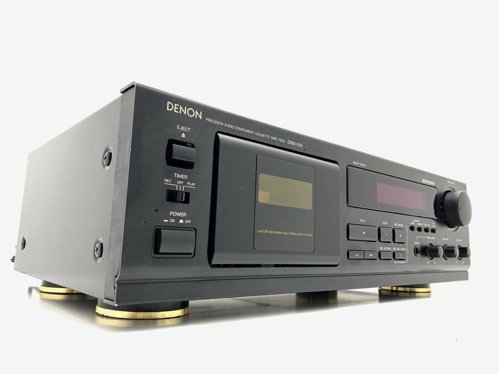 DENON DRM 550 Stereo Cassette Tape Deck 2 Head HXPRO Vintage 1995 WORK Good Look