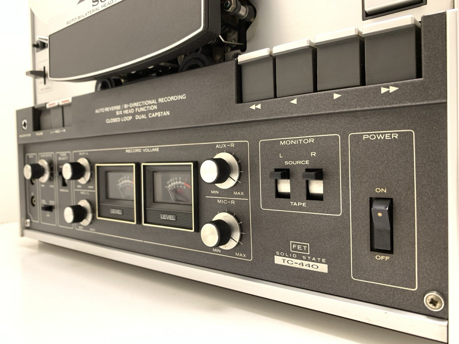 SONY TC 440 Open Reel 4 Track 7" Tape 3 Head Auto Reverse Vintage WORK Good Look