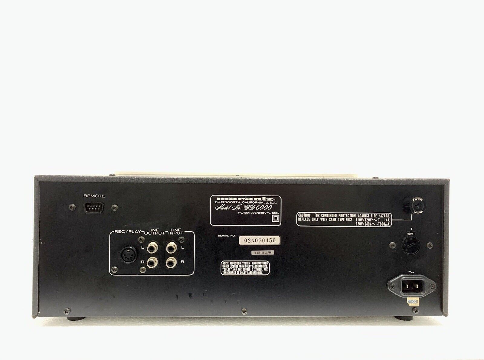 MARANTZ SD 6000 Stereo Cassette Deck 2 Speed Vintage 1979 Hi End WORK Good Look