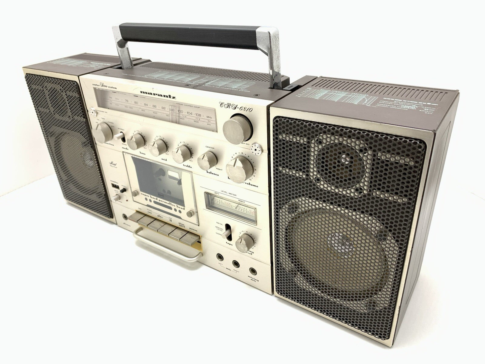 MARANTZ CRS 6810 RARE BOOMBOX STEREO Radio Cassette Vintage 1980 WORK Good Look