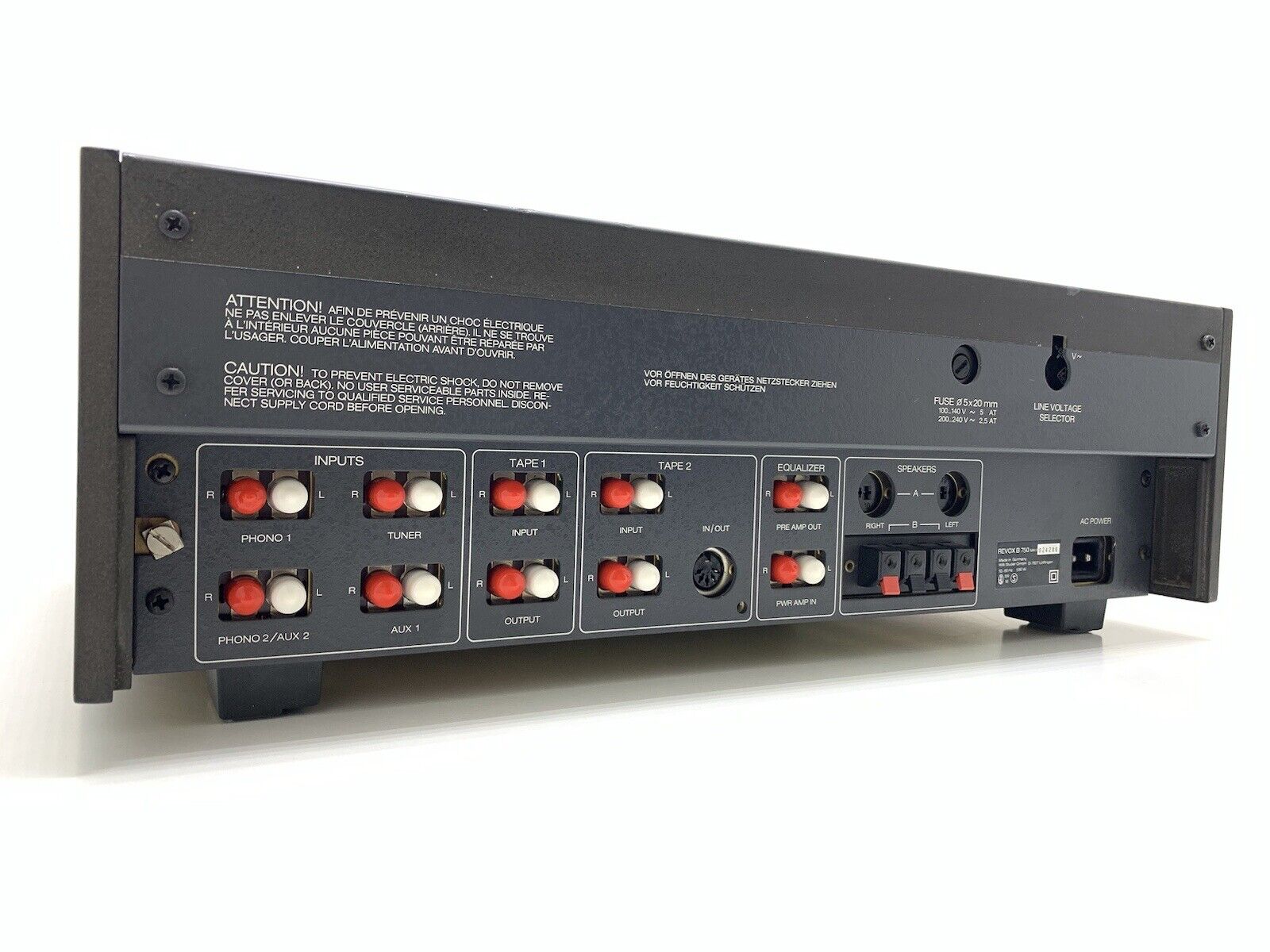 REVOX B-750 MKII Hig End Stereo Amplifier 80 W RMS Vintage 1978 WORK Good Look