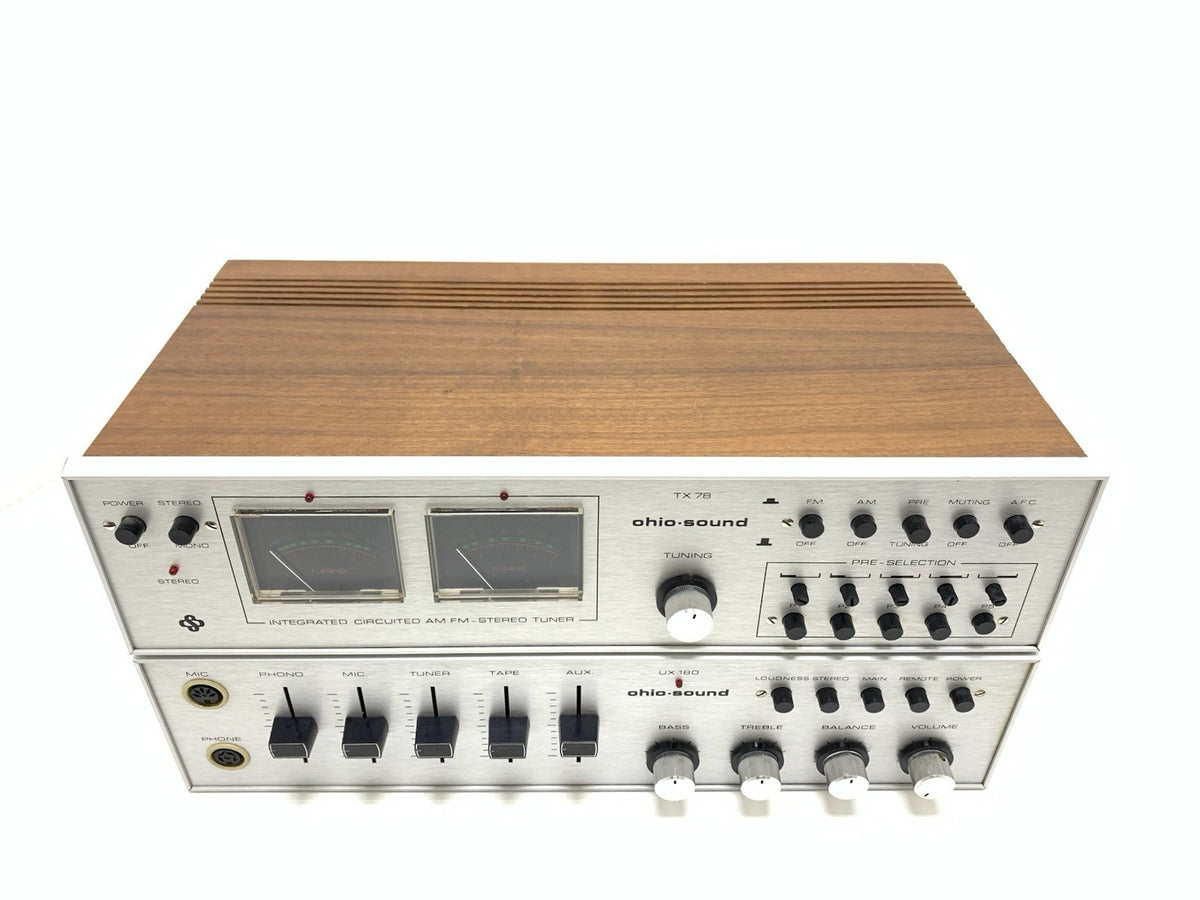 Ohio-Sound UX 180 Amplifier & TX 78 Tuner Rare 1970s Vintage Hi-Fi Set Good Look