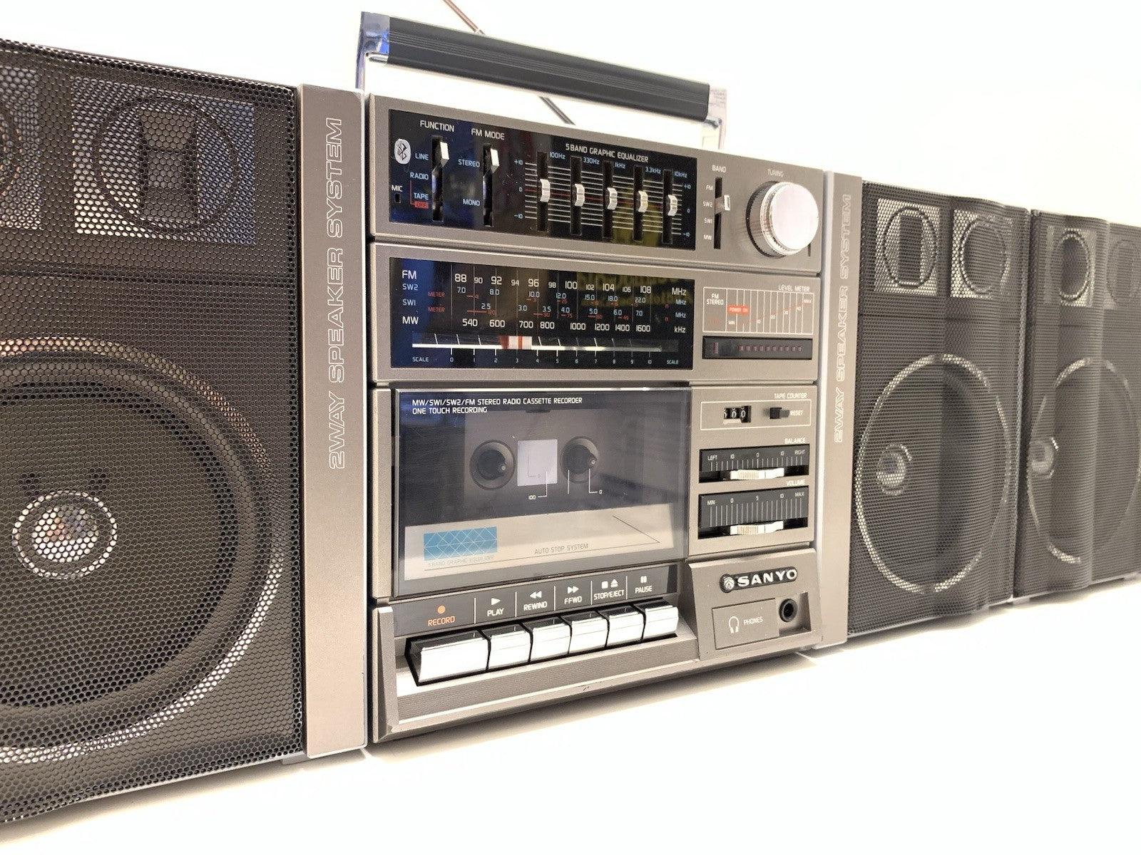 SANYO C 15 Exclusive BIG BOOMBOX STEREO Radio Cassette BLUETOOTH Work Good Look