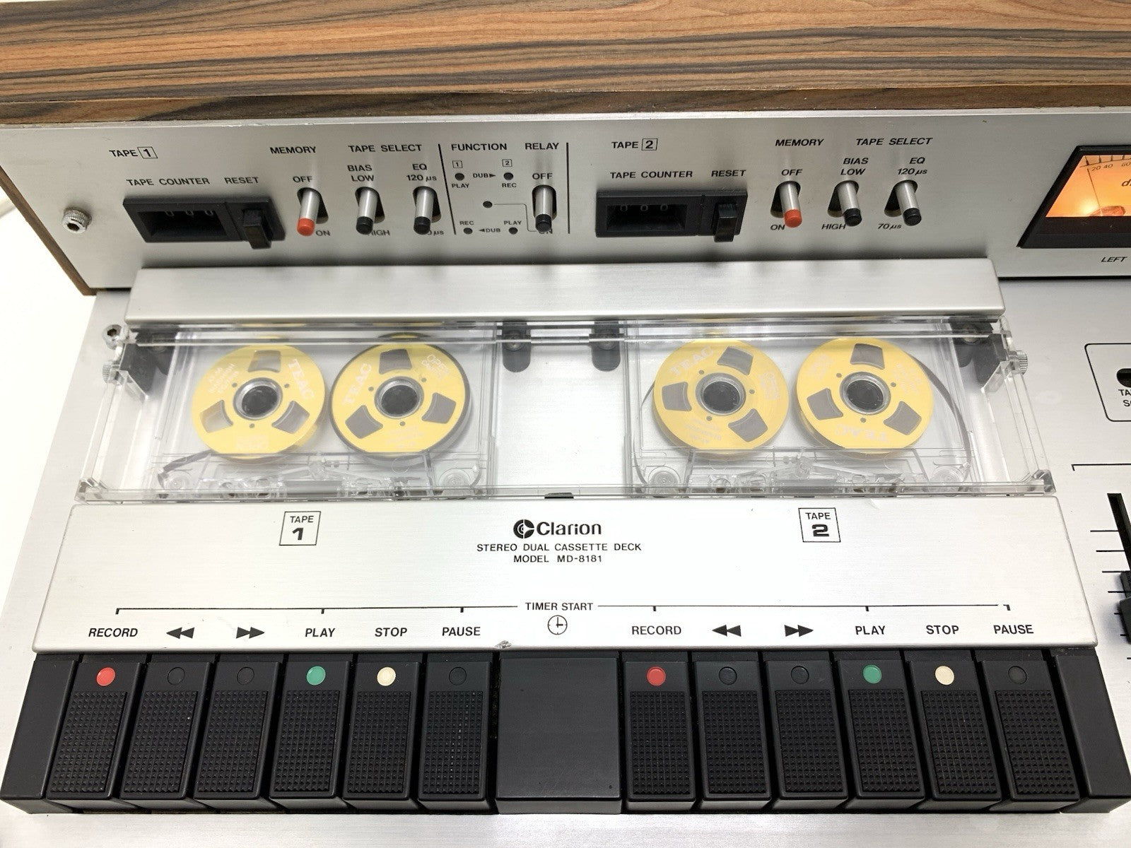 CLARION MD 8181A Stereo RARE Doble Cassette Tape Deck Vintage WORK Good Look