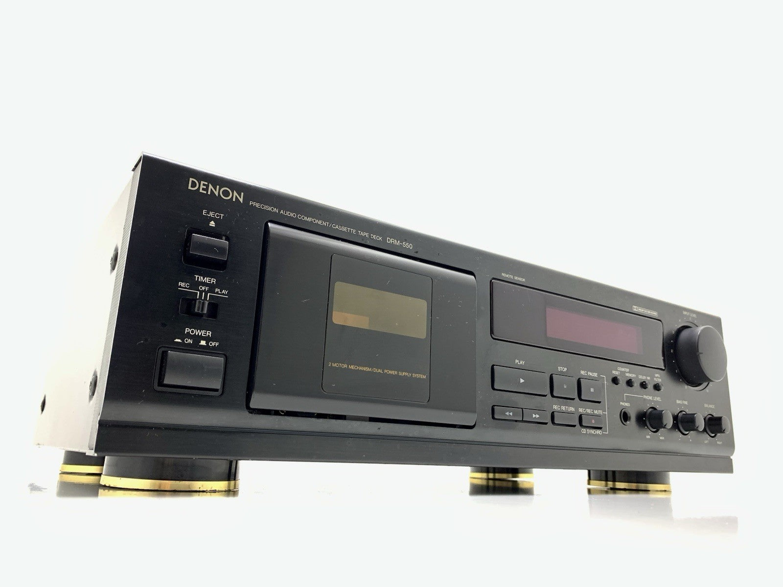 DENON DRM 550 Stereo Cassette Tape Deck 2 Head HXPRO Vintage 1995 WORK Good Look