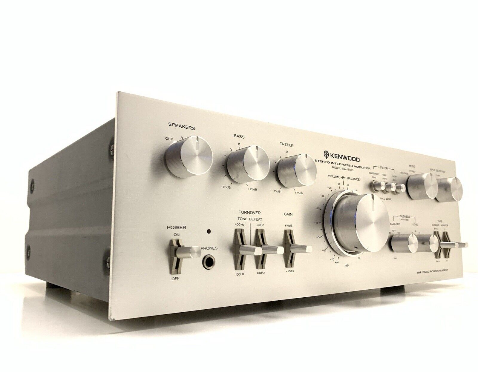 KENWOOD KA 8100 DC Integrated Stereo Amplifier 75+75 WRMS Vintage 1977 Good Look