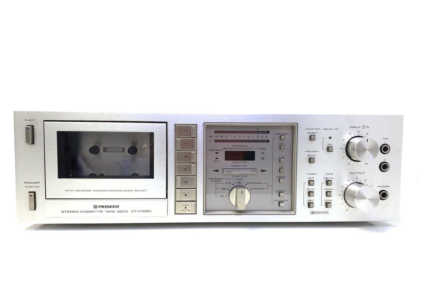 PIONEER CT-F1050 RARE 2 Motor AutoReverse Stereo Cassette Vintage 1980 Good Look