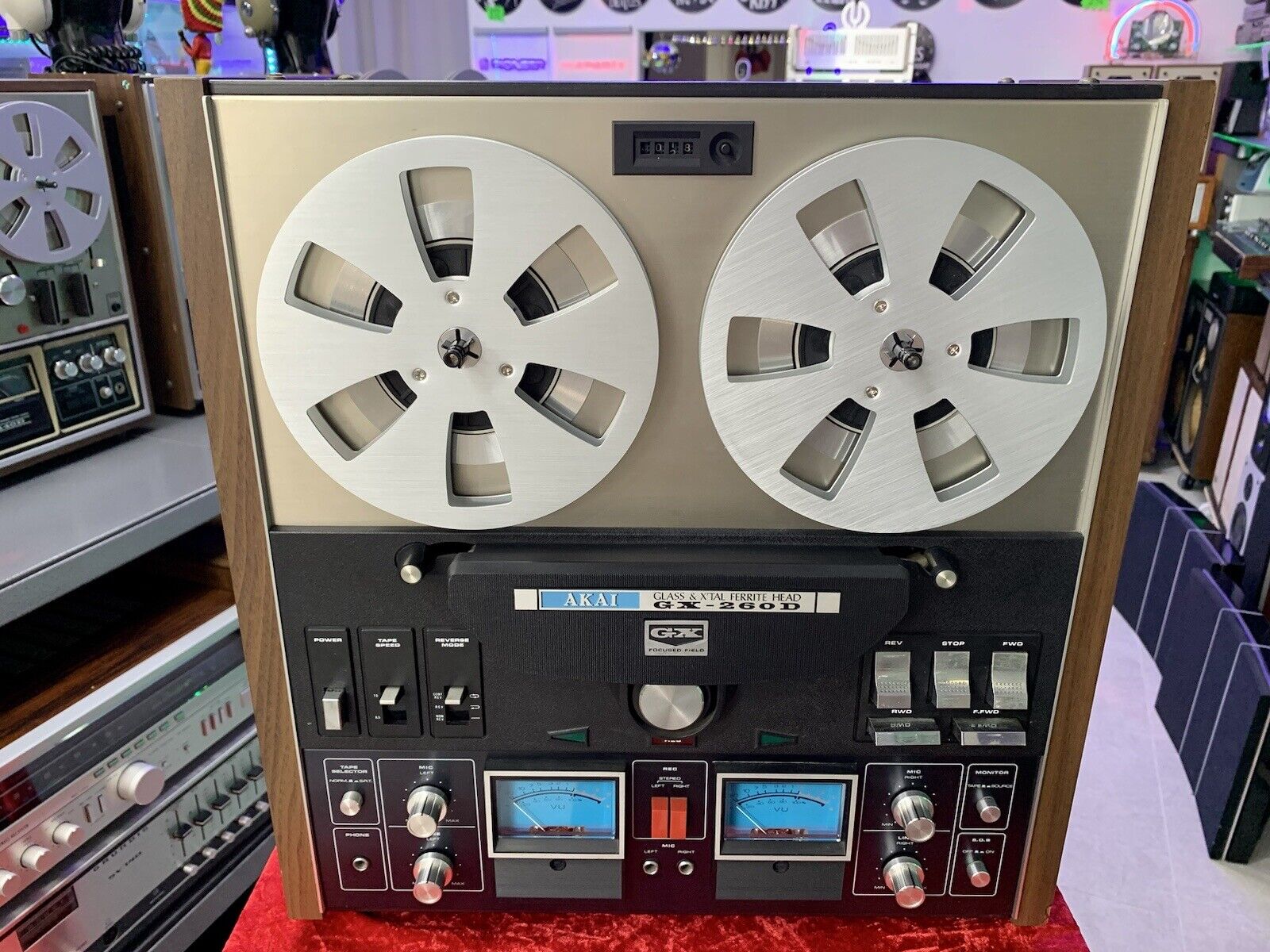 AKAI GX 260D Tape Reel to Reel 4Track 7" Vintage 1973 AutoReverse WORK Good Look