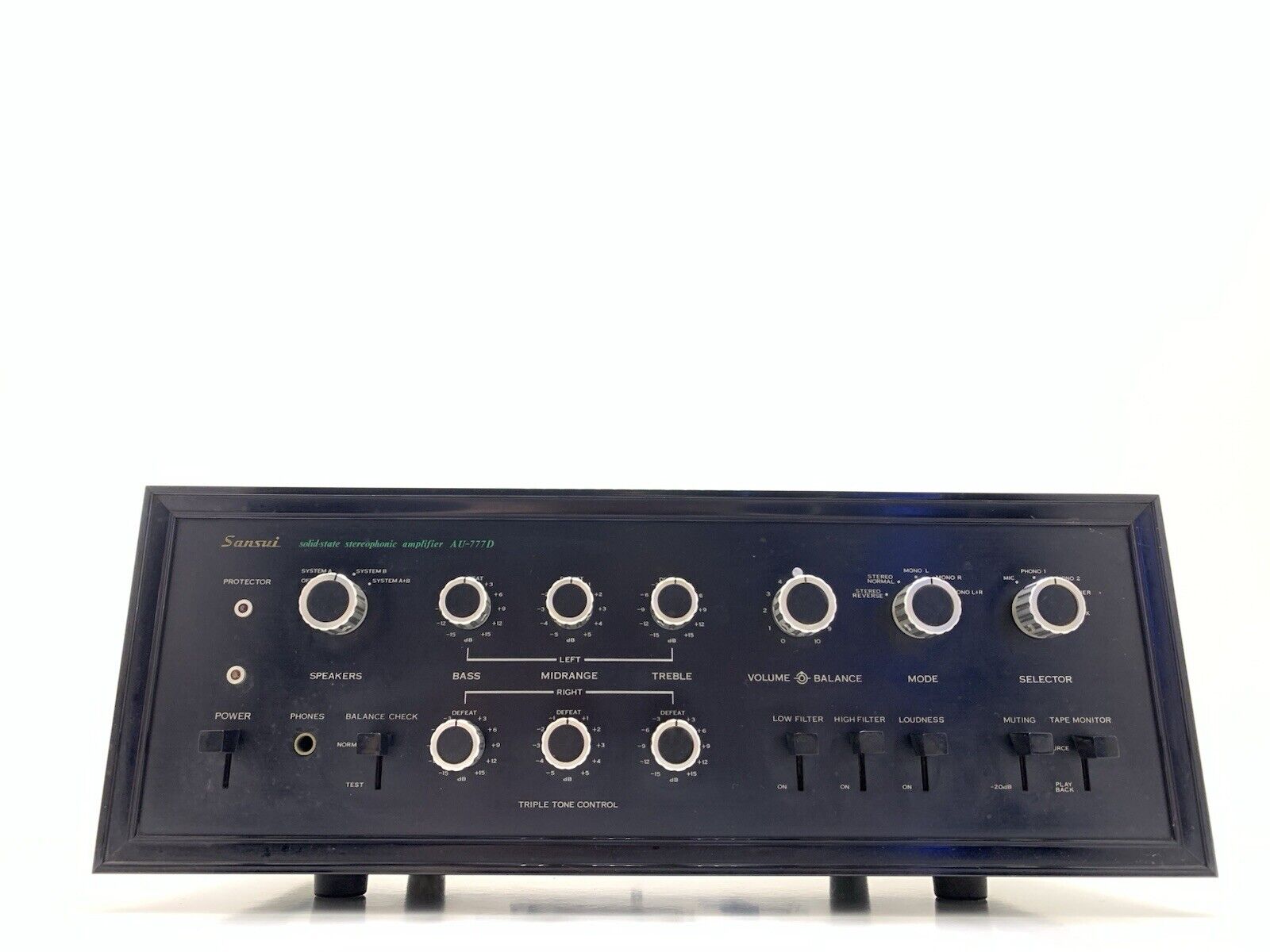 SANSUI AU 777D Solid State Amplifier 30+30 Watts RMS Vintage 1969 WORK Good Look