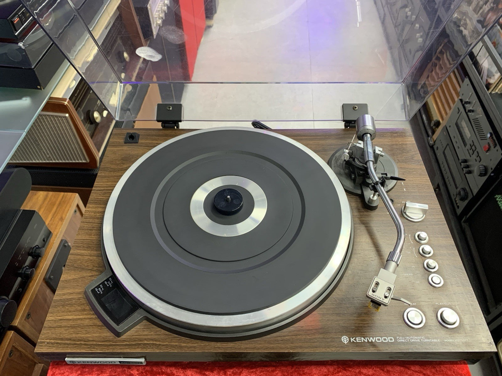 KENWOOD KD-5077 Turntable Direct Drive Fully Automatic Vintage WORKING Good Look
