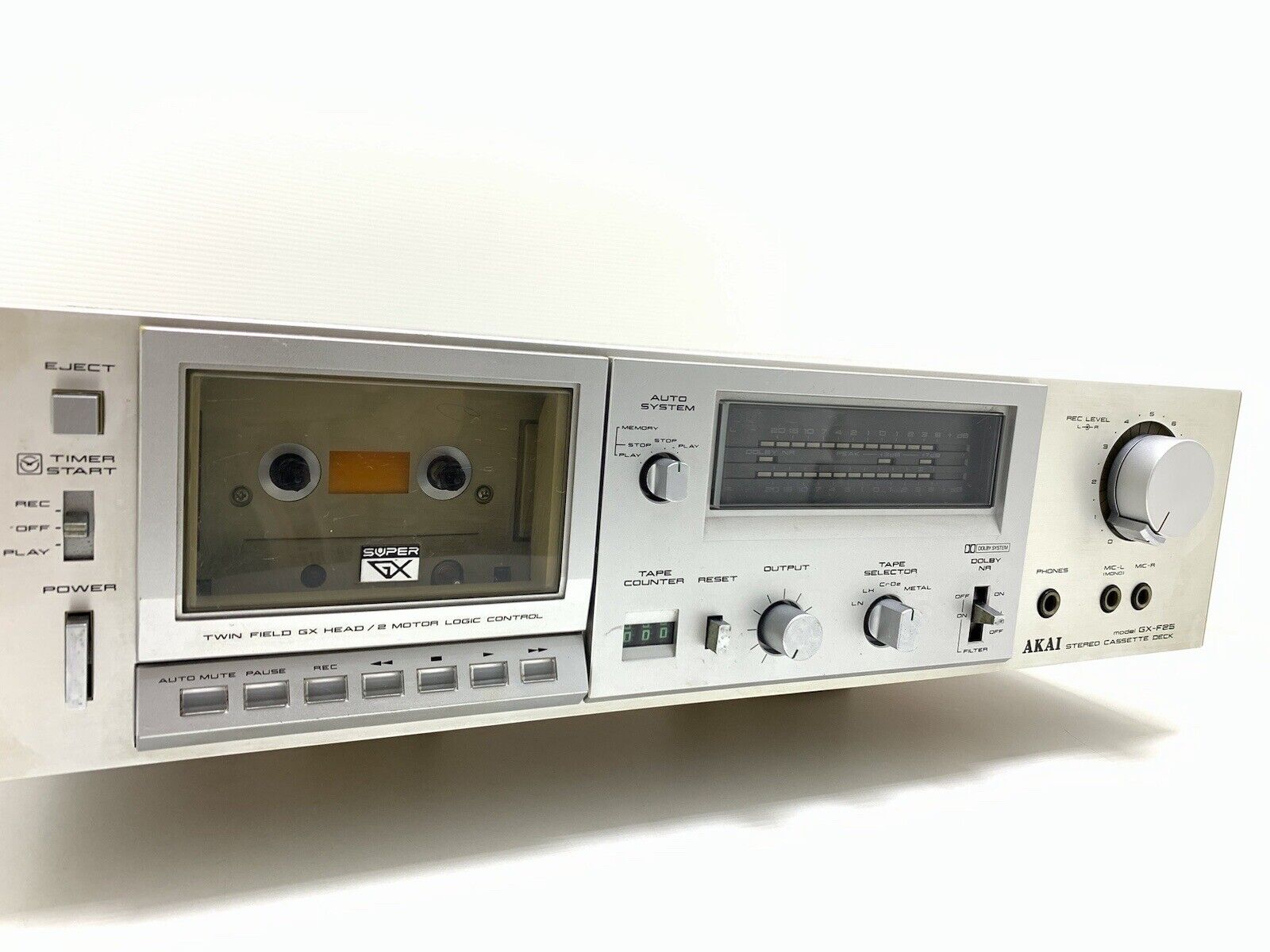 AKAI GX F25 Stereo Cassette Deck 2 Head Vintage 1981 Refurbished WORK Good Look