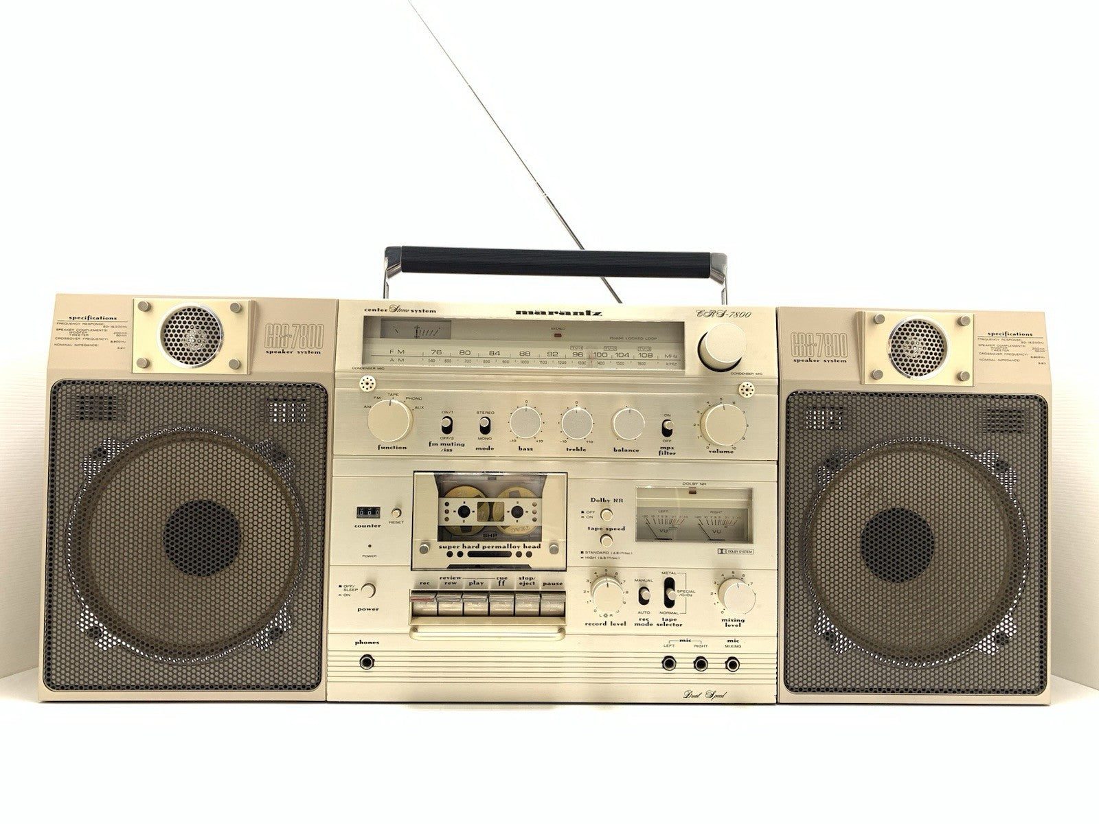 MARANTZ CRS 7800 BIG BOOMBOX STEREO Radio Cassette Vintage 1979 WORK Good Look