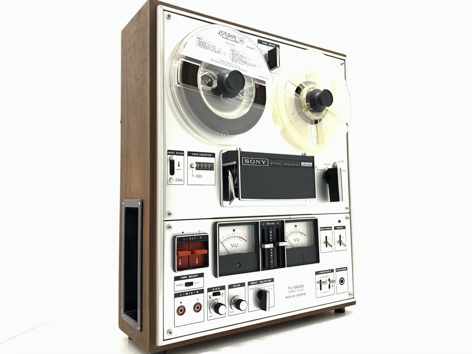 SONY TC 6335 Reel to Reel 4 Track 7" Tape 3 Head Vintage 1972  WORKING Good Look
