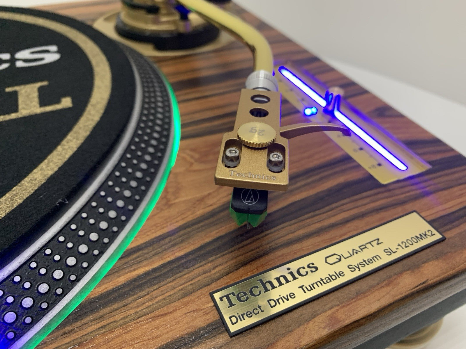 TECHNICS SL 1200 MK2 WOOD and GOLD Direct Drive Turntable Vintage WORK LIKE NEW