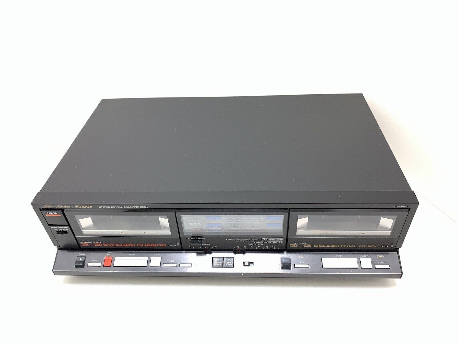 FISHER CR-W872 Metal Tape Deck Doble Cassette Vintage 1986 Refurbished Good Look