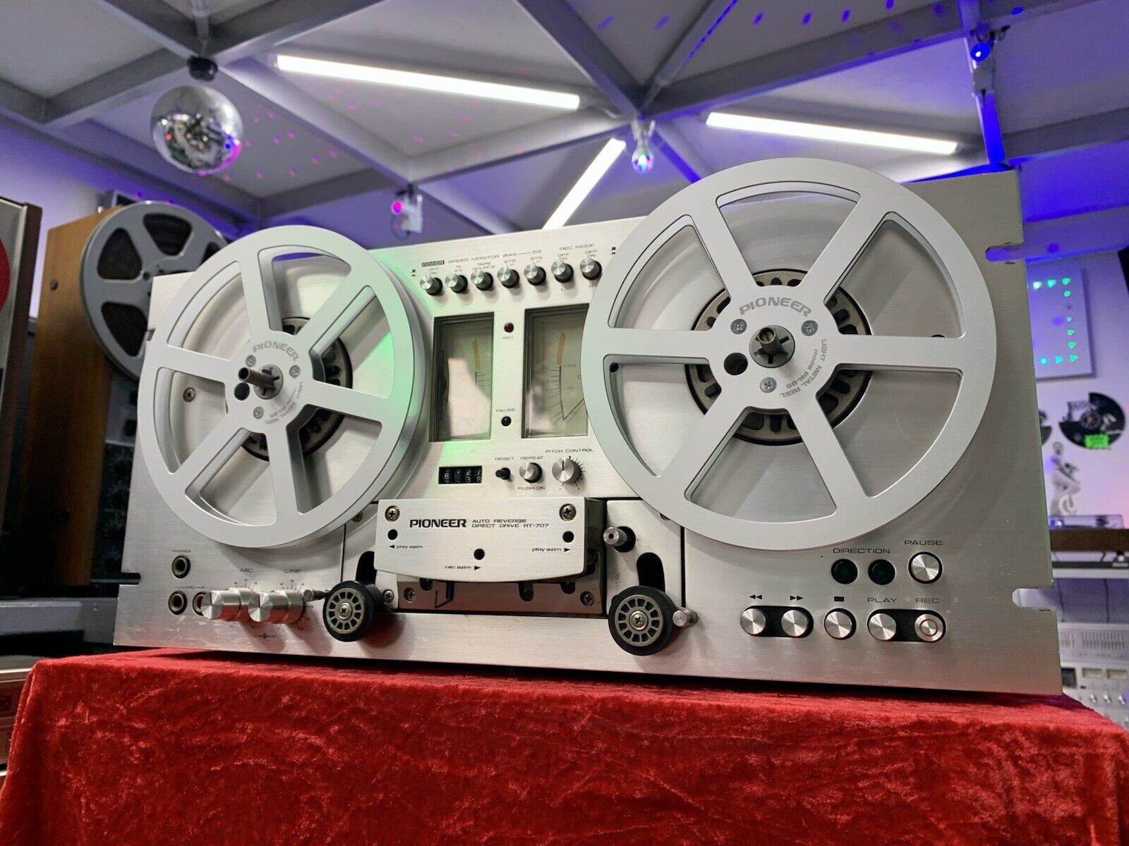 PIONEER RT 707 Reel to Reel 4 Track 7" Tape Vintage 1977 AutoReverse WORK Good L