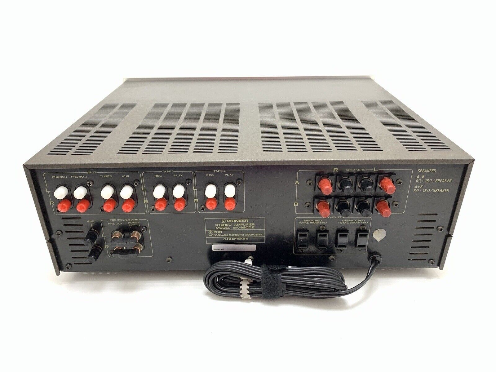 PIONEER SA-8900 II Stereo Amplifier 80+80 WRMS Vintage 1976 Work 220V Good Look