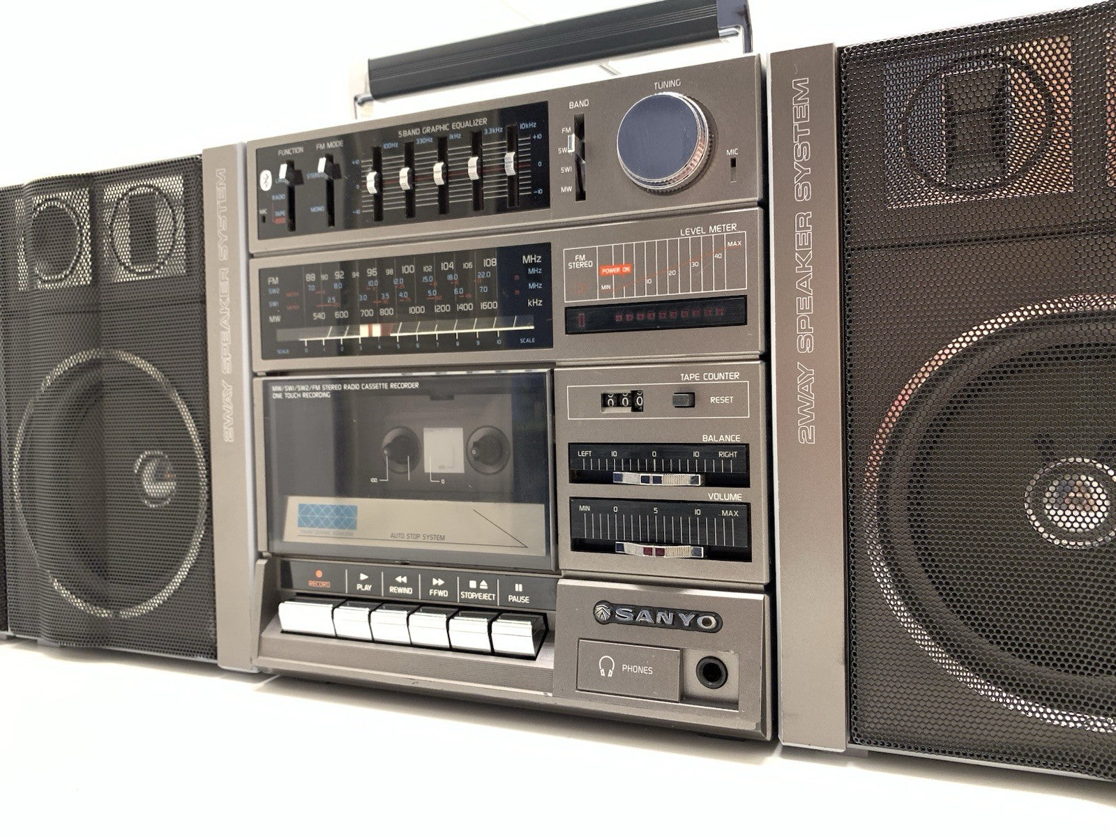 SANYO C 15 Exclusive BIG BOOMBOX STEREO Radio Cassette BLUETOOTH Work Good Look