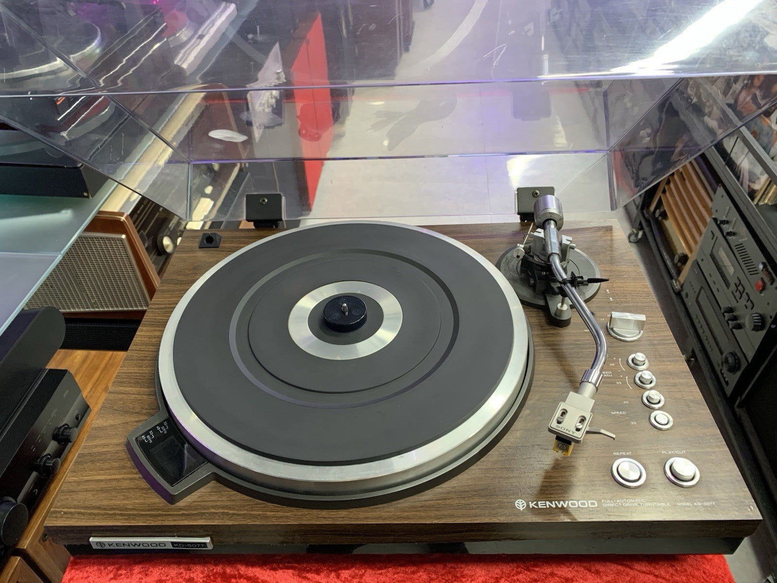 KENWOOD KD-5077 Turntable Direct Drive Fully Automatic Vintage WORKING Good Look
