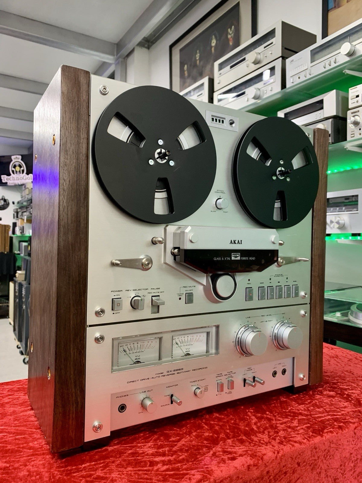 AKAI GX 266 II Open Reel Tape 4 Track 6 Heads Vintage Auto Reverse WORK GoodLook