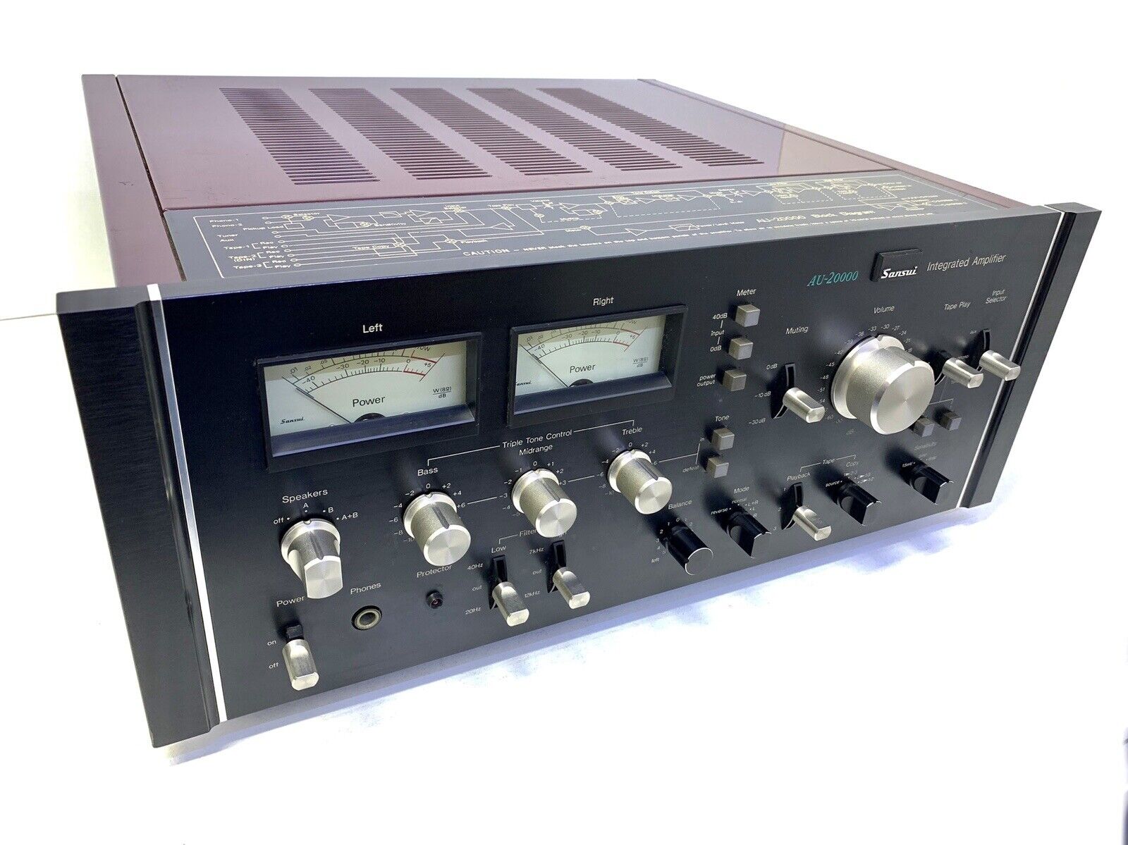 SANSUI AU 20000 Integrated Stereo Amplifier 2 X 170 WRMS Vintage 1975 Good Look