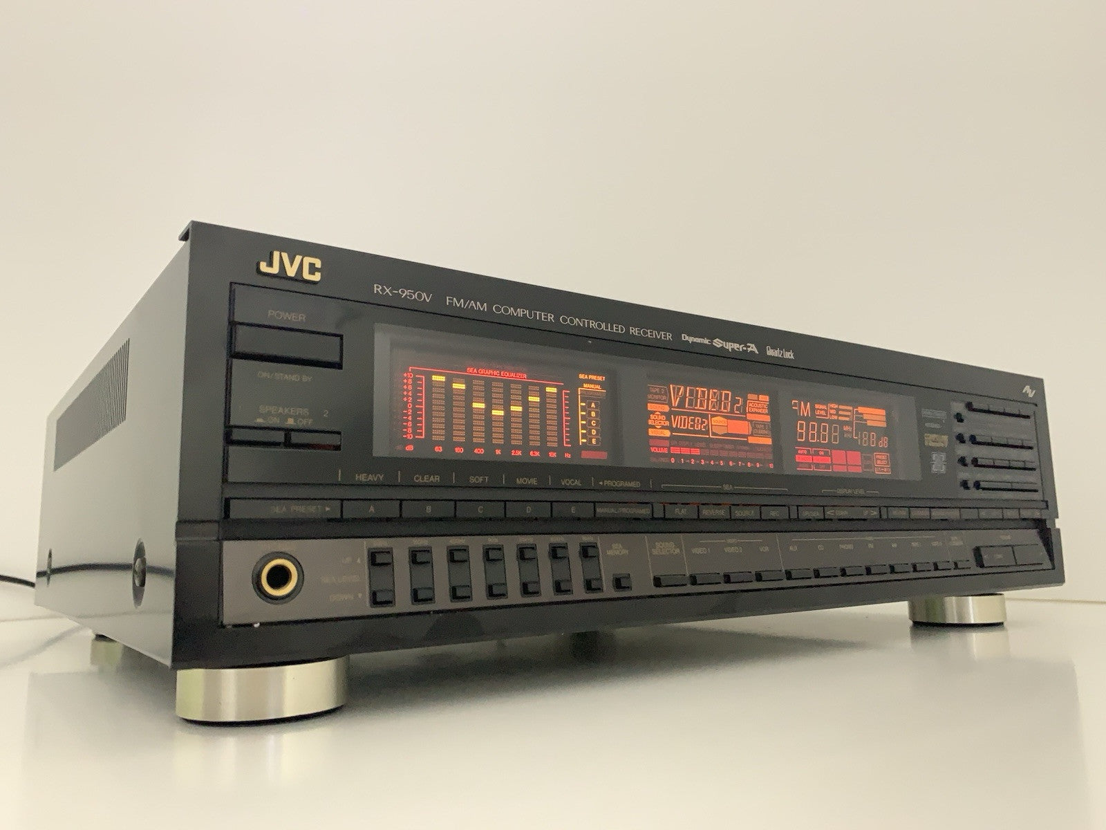 JVC RX 950V AM/FM Stereo Receiver 2 X 120 Watts RMS Vintage 1987 WORK Good Look