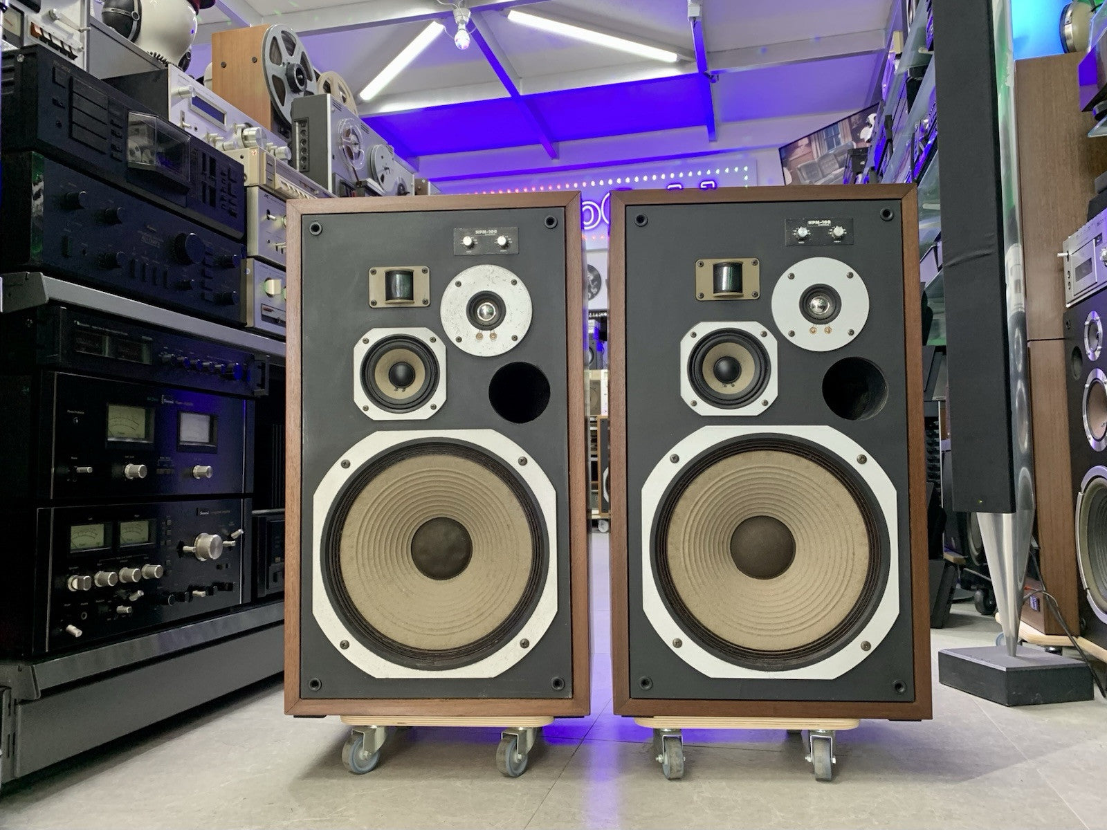 PIONEER HPM 100 Original 4Way SPEAKERS 100 Watts RMS Vintage 1976 WORK GOOD LOOK
