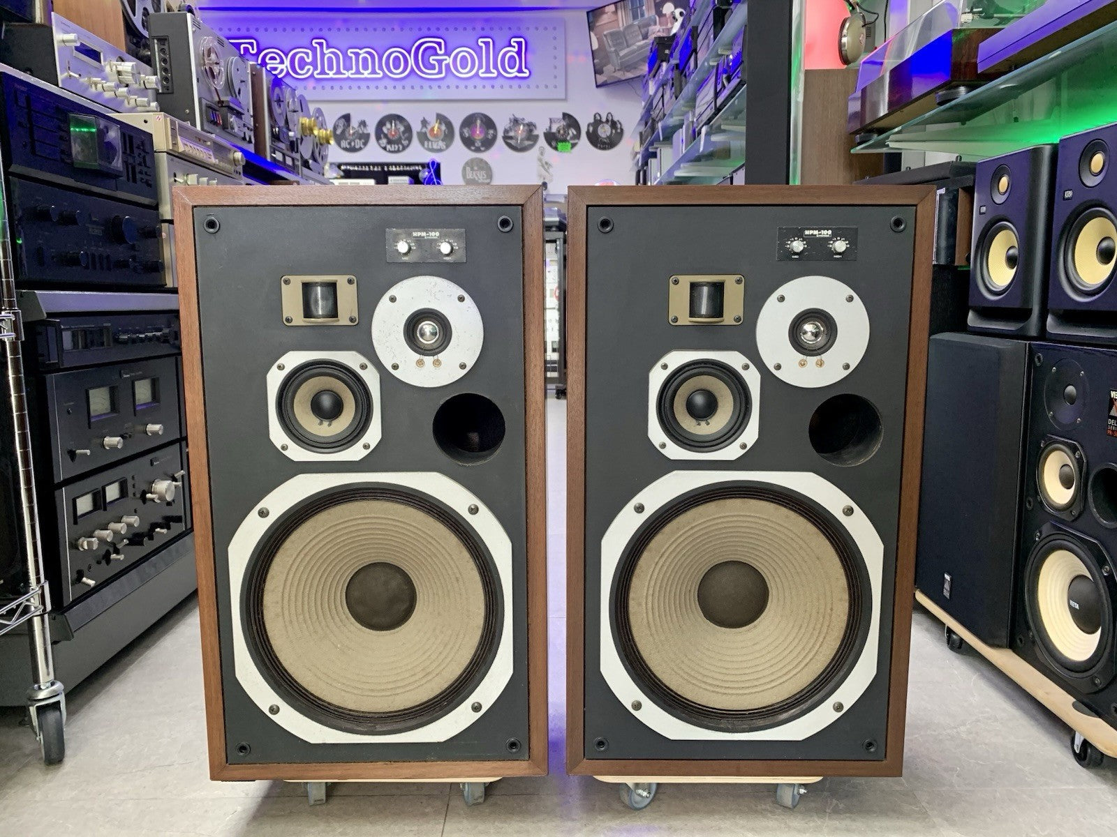 PIONEER HPM 100 Original 4Way SPEAKERS 100 Watts RMS Vintage 1976 WORK GOOD LOOK