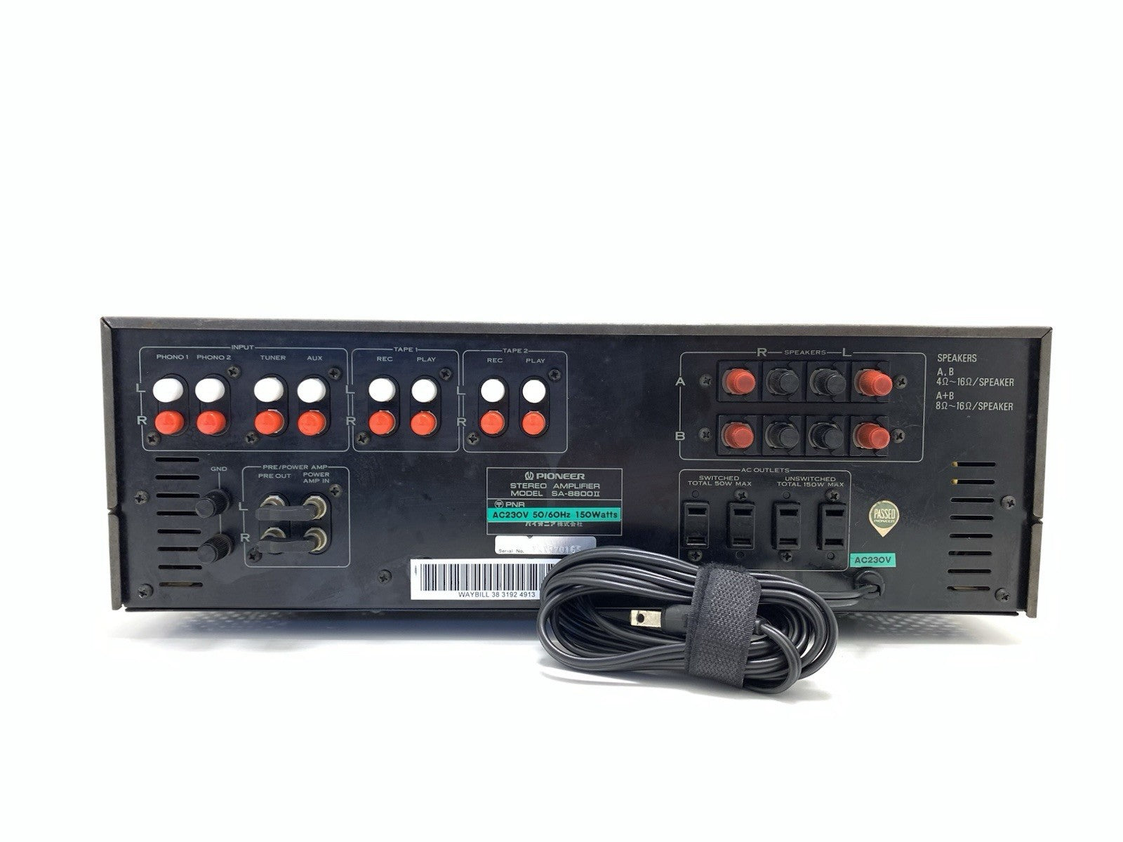 PIONEER SA 8800 II Stereo Amplifier 60+60 WRMS Vintage Work 120 or 220V GoodLook