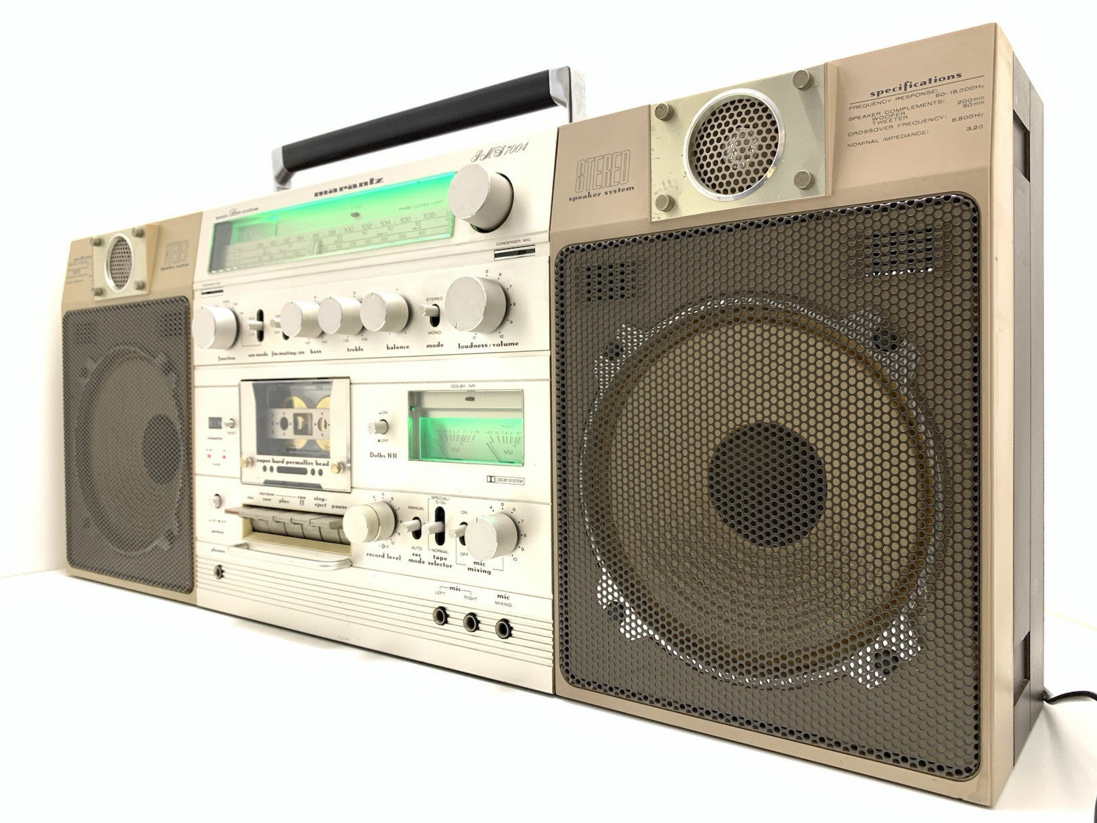 MARANTZ PMS 7004 BIG BOOMBOX STEREO Radio Cassette Vintage 1981 WORK Good Look