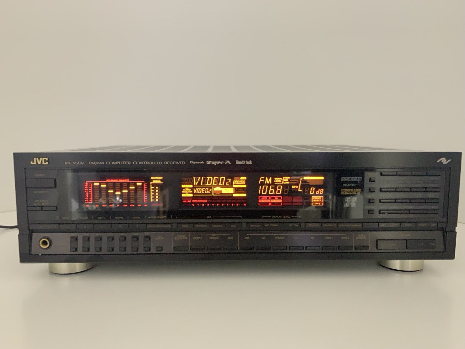 JVC RX 950V AM/FM Stereo Receiver 2 X 120 Watts RMS Vintage 1987 WORK Good Look