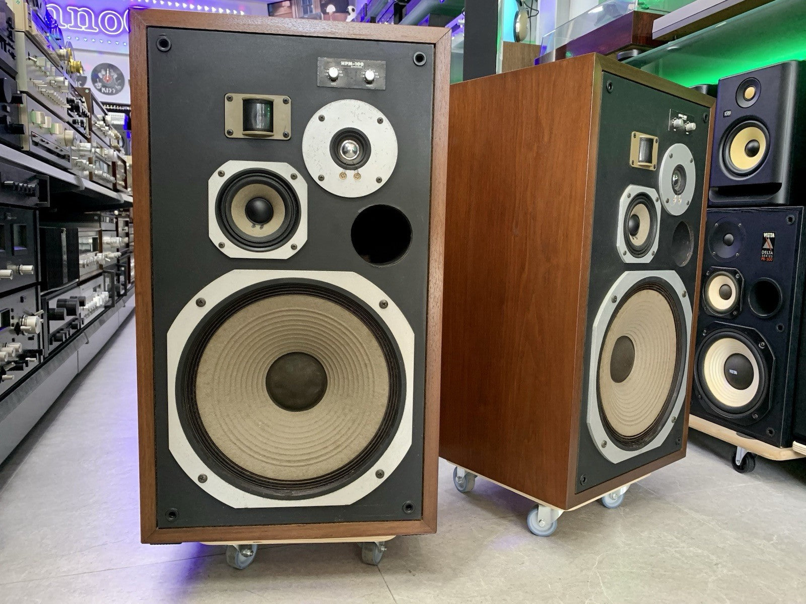 PIONEER HPM 100 Original 4Way SPEAKERS 100 Watts RMS Vintage 1976 WORK GOOD LOOK