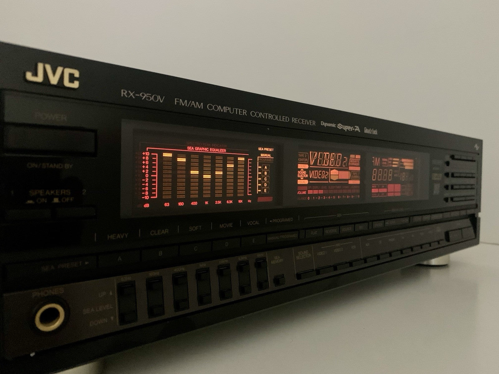 JVC RX 950V AM/FM Stereo Receiver 2 X 120 Watts RMS Vintage 1987 WORK Good Look