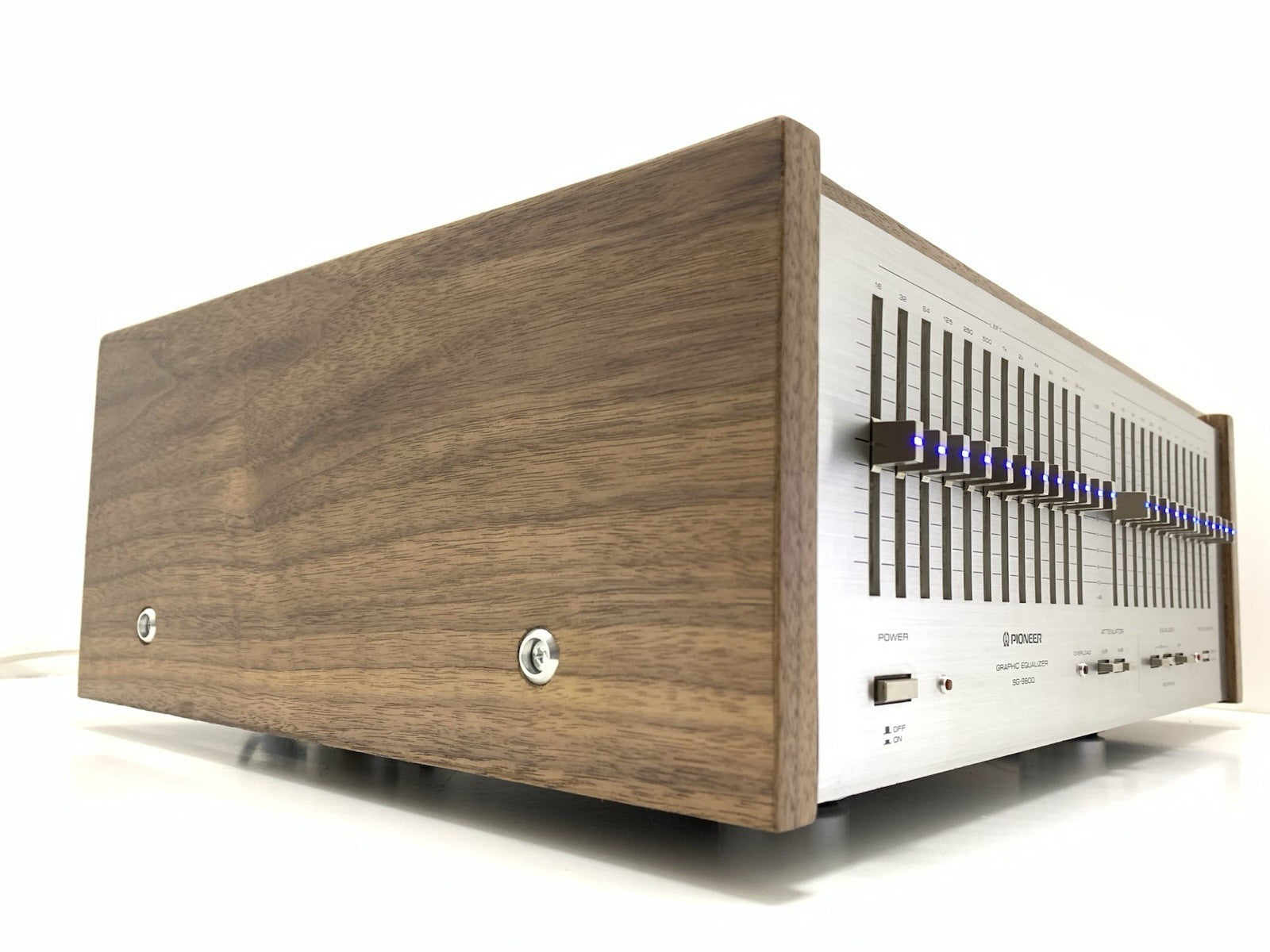 PIONEER SG 9800 Graphic Equalizer BLUE LED with WOOD BOX Vintage WORK Good Look