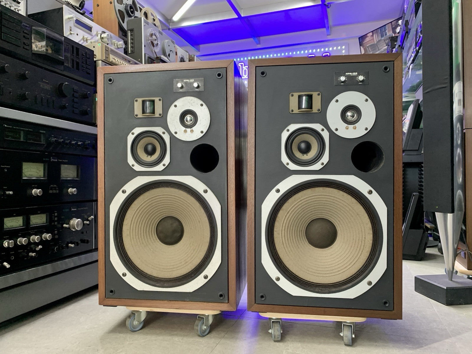 PIONEER HPM 100 Original 4Way SPEAKERS 100 Watts RMS Vintage 1976 WORK GOOD LOOK