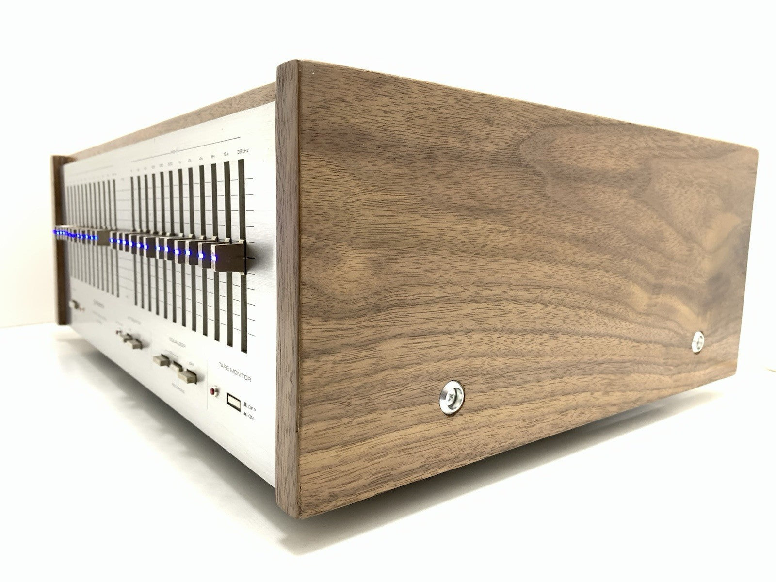 PIONEER SG 9800 Graphic Equalizer BLUE LED with WOOD BOX Vintage WORK Good Look