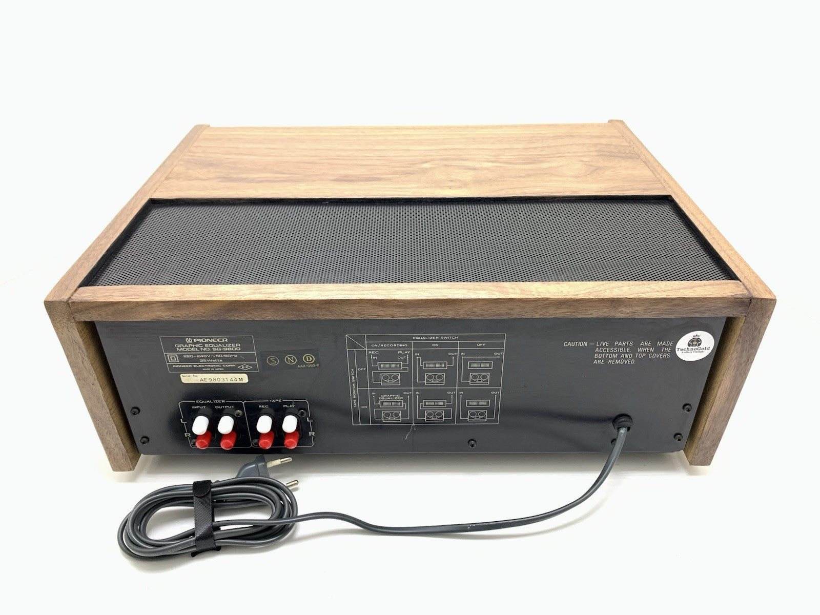 PIONEER SG 9800 Graphic Equalizer BLUE LED with WOOD BOX Vintage WORK Good Look