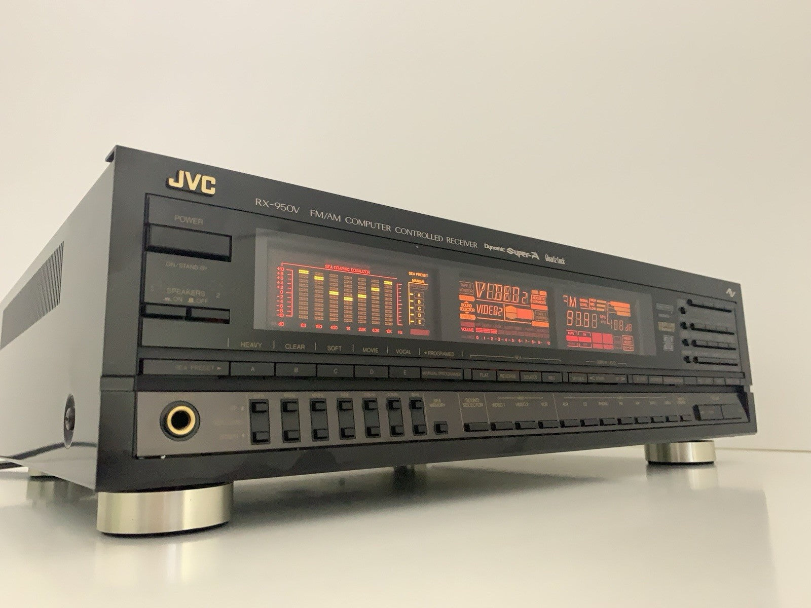 JVC RX 950V AM/FM Stereo Receiver 2 X 120 Watts RMS Vintage 1987 WORK Good Look