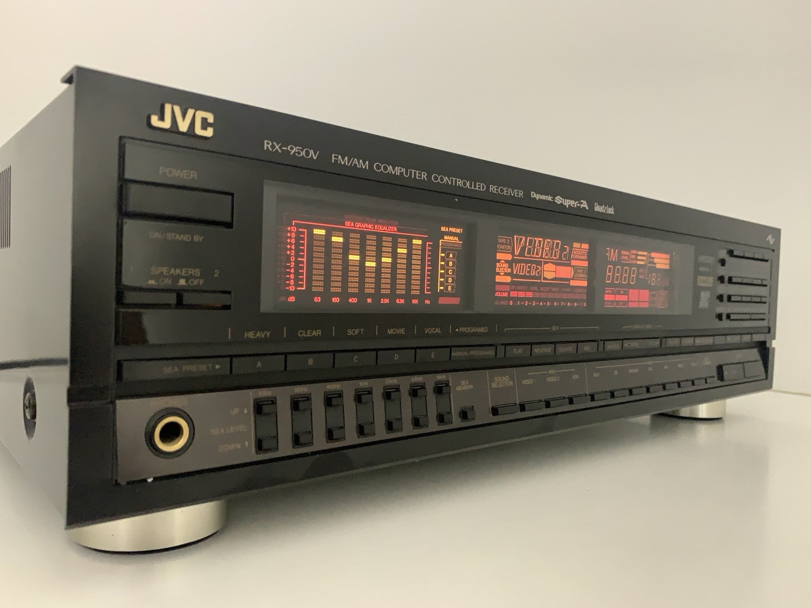JVC RX 950V AM/FM Stereo Receiver 2 X 120 Watts RMS Vintage 1987 WORK Good Look