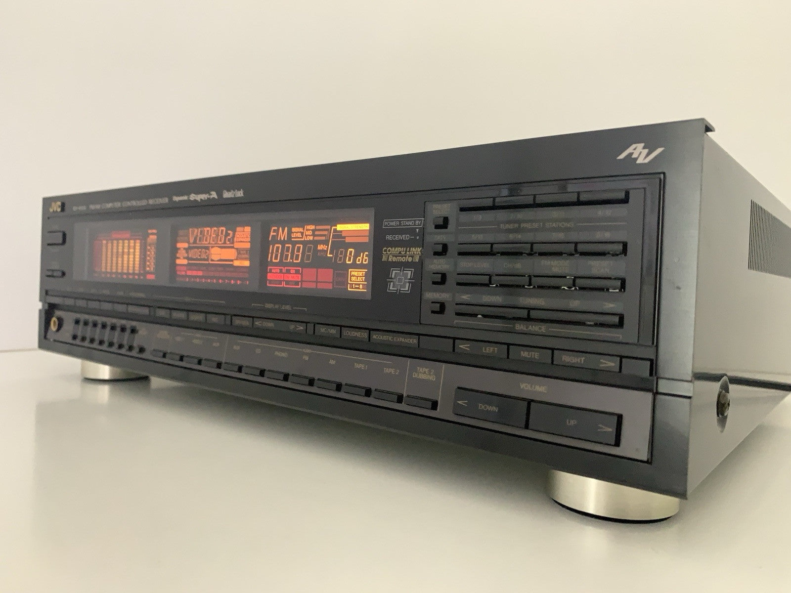 JVC RX 950V AM/FM Stereo Receiver 2 X 120 Watts RMS Vintage 1987 WORK Good Look