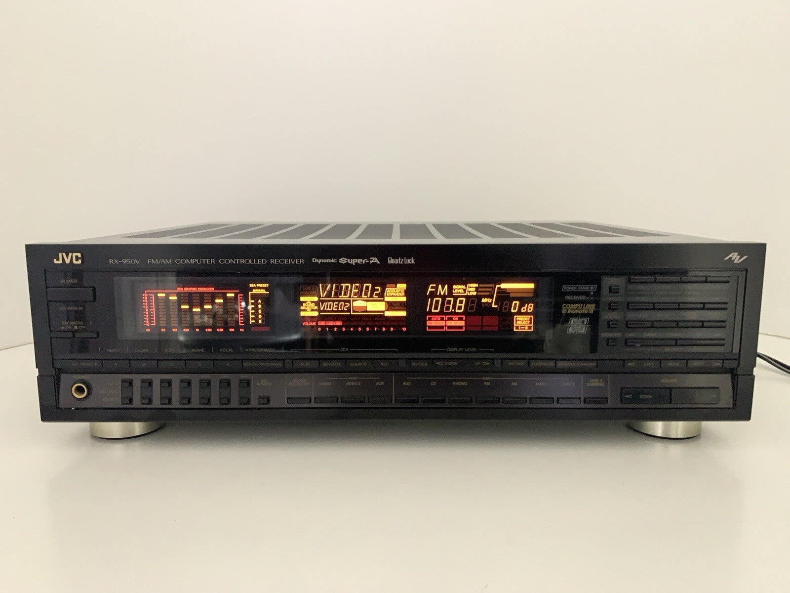 JVC RX 950V AM/FM Stereo Receiver 2 X 120 Watts RMS Vintage 1987 WORK Good Look